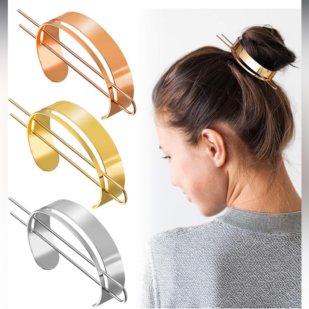 Set of mixed metal hair accessories